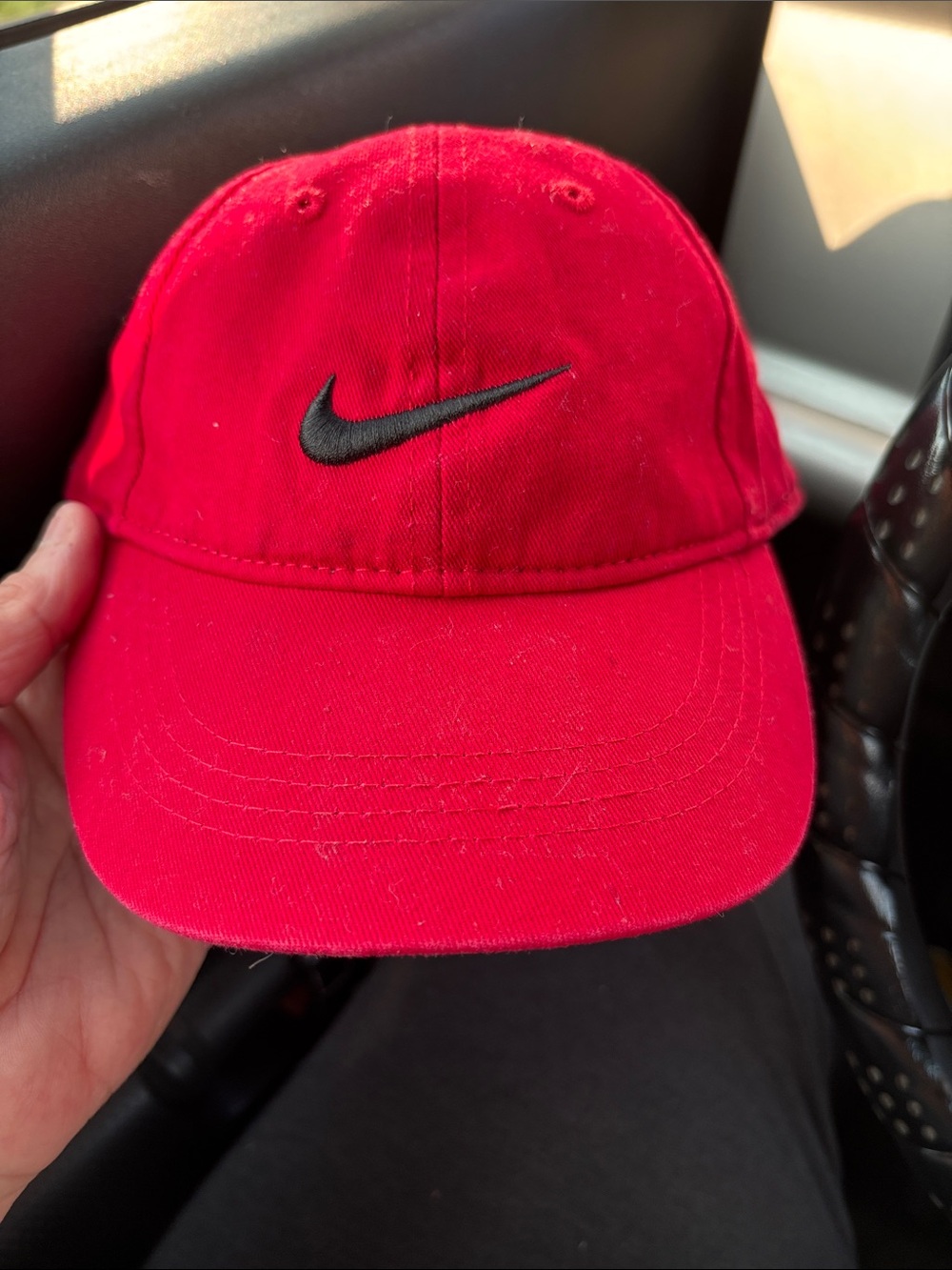 Nike Red Baseball Cap with Black Swoosh